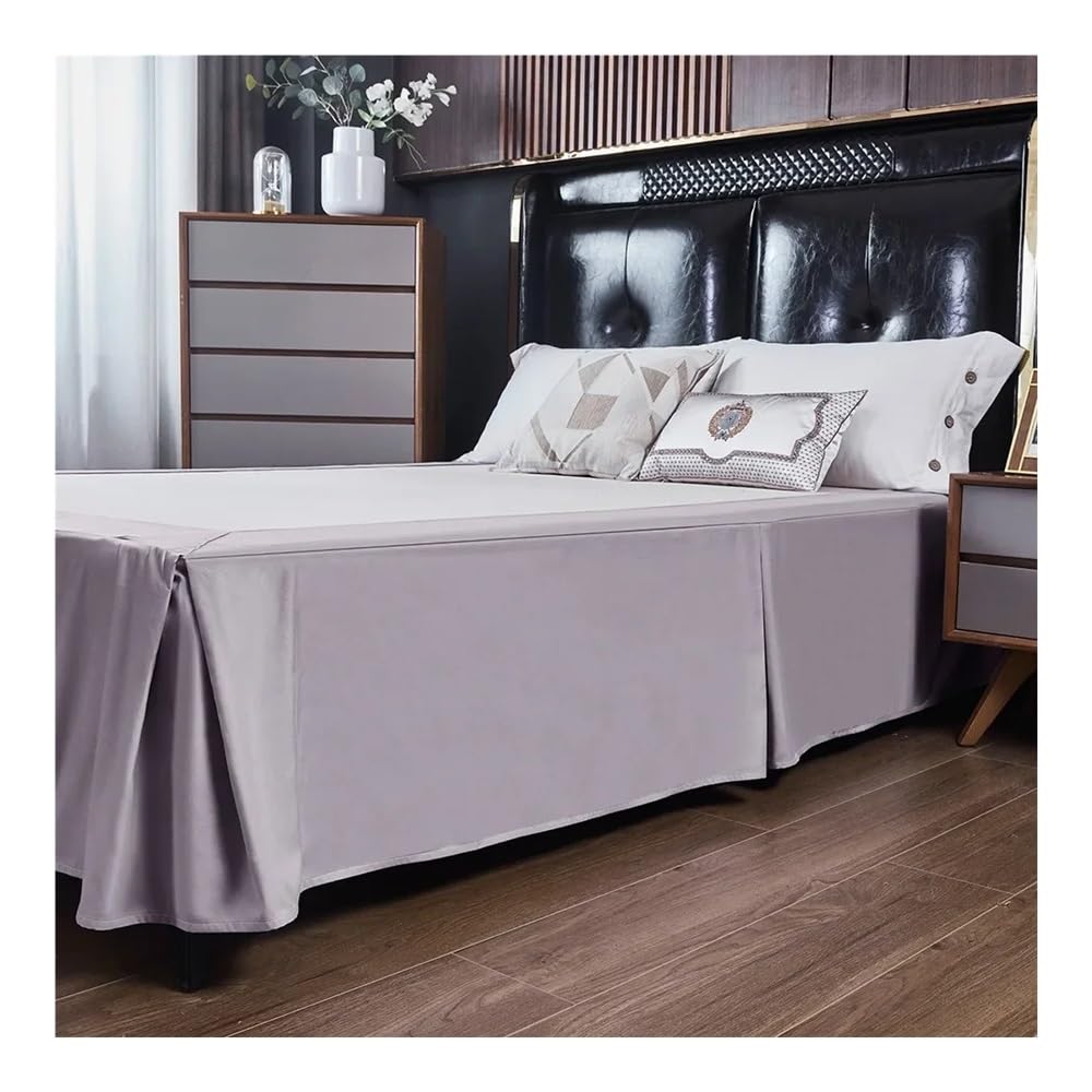 Biancheria da letto confortevole, in tinta unita, plissettata, su misura, elastica, morbida, con fascia elastica, per letto matrimoniale, matrimoniale, king size (CQ005-23, matrimoniale, 137 x 190 x