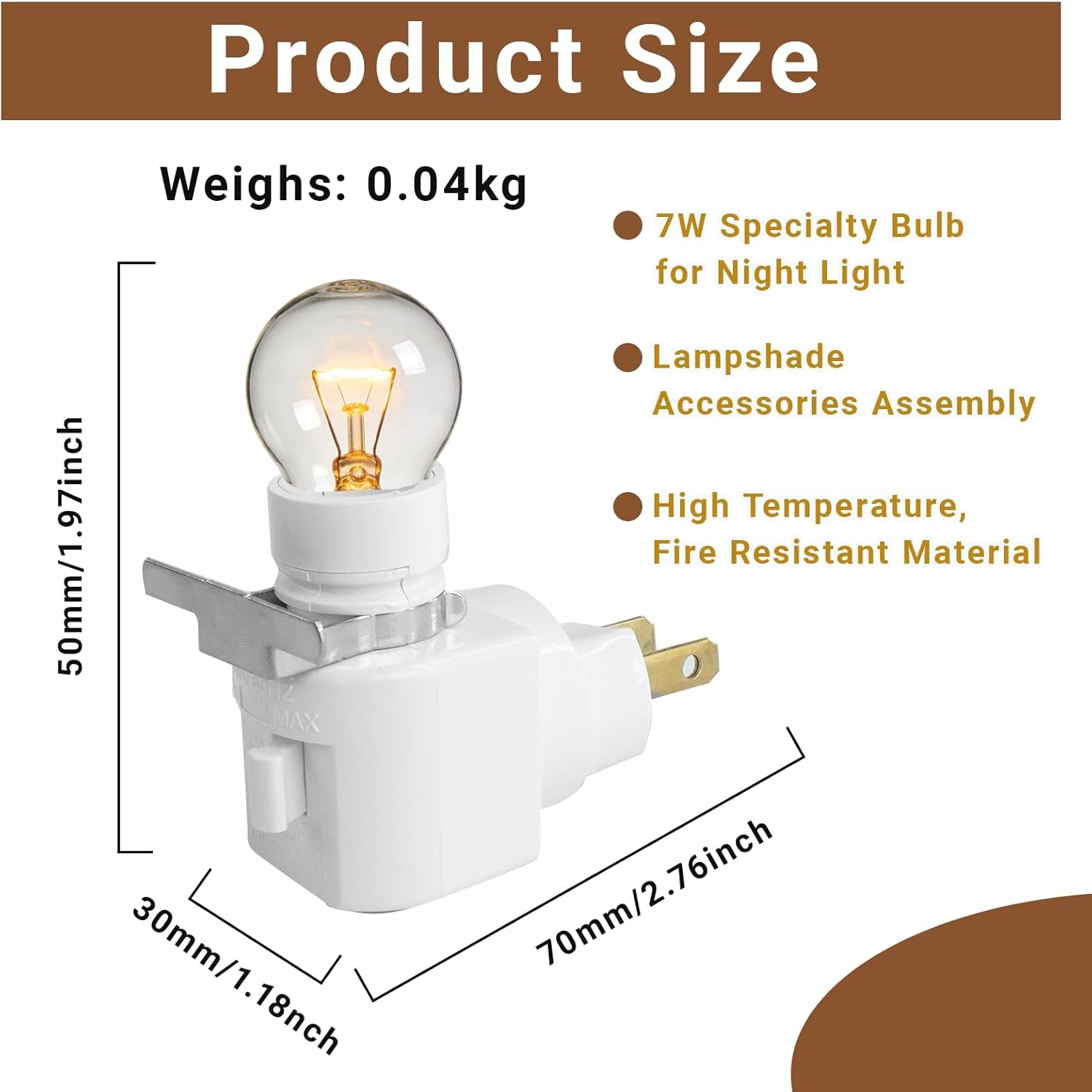 9 Sets Night Light Bases, with Metal Clips and On/Off Switch White Plastic Swivel Wall Lamp Plug 360° Plug in Rotating Night Light Modules for Making Your Own Bubble Lights Crafts
