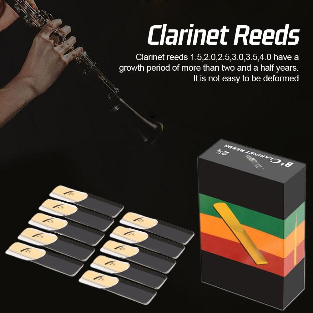 Canne Tradizionali Clarinetto Ance Per Clarinetto - Confezione Da 10 Con Scatola, Per Principianti E Professionisti Sib Forza 2.5 - 2