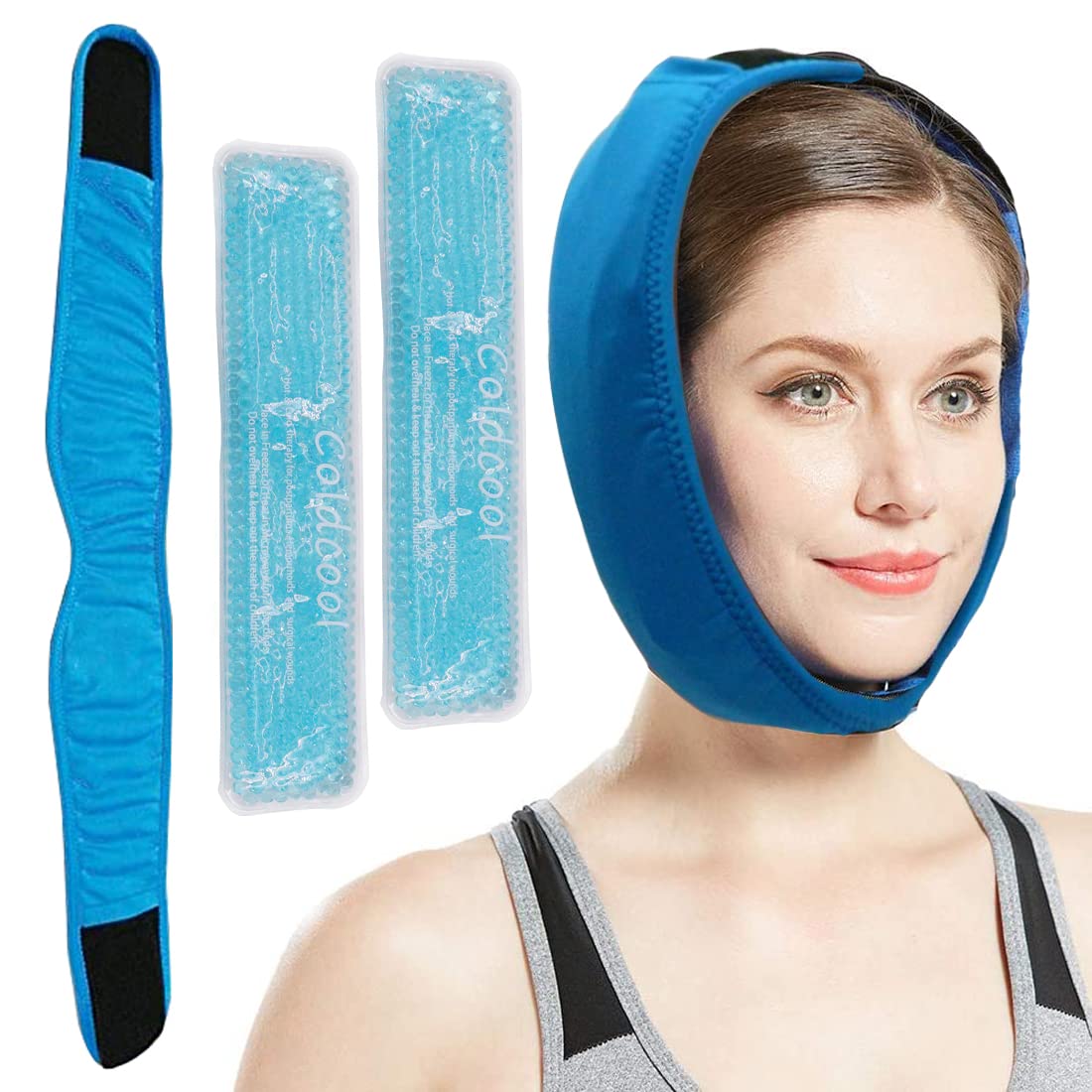 Face Ice Pack -Face Ice Pack for Wisdom Teeth, Jaw, Head and Chin, Relief for Mouth, or Oral Pain, Facial Surgery, TMJ Pain Relief – Hot & Cold Therapy for Chin, Headaches, Post Surgery Treatment