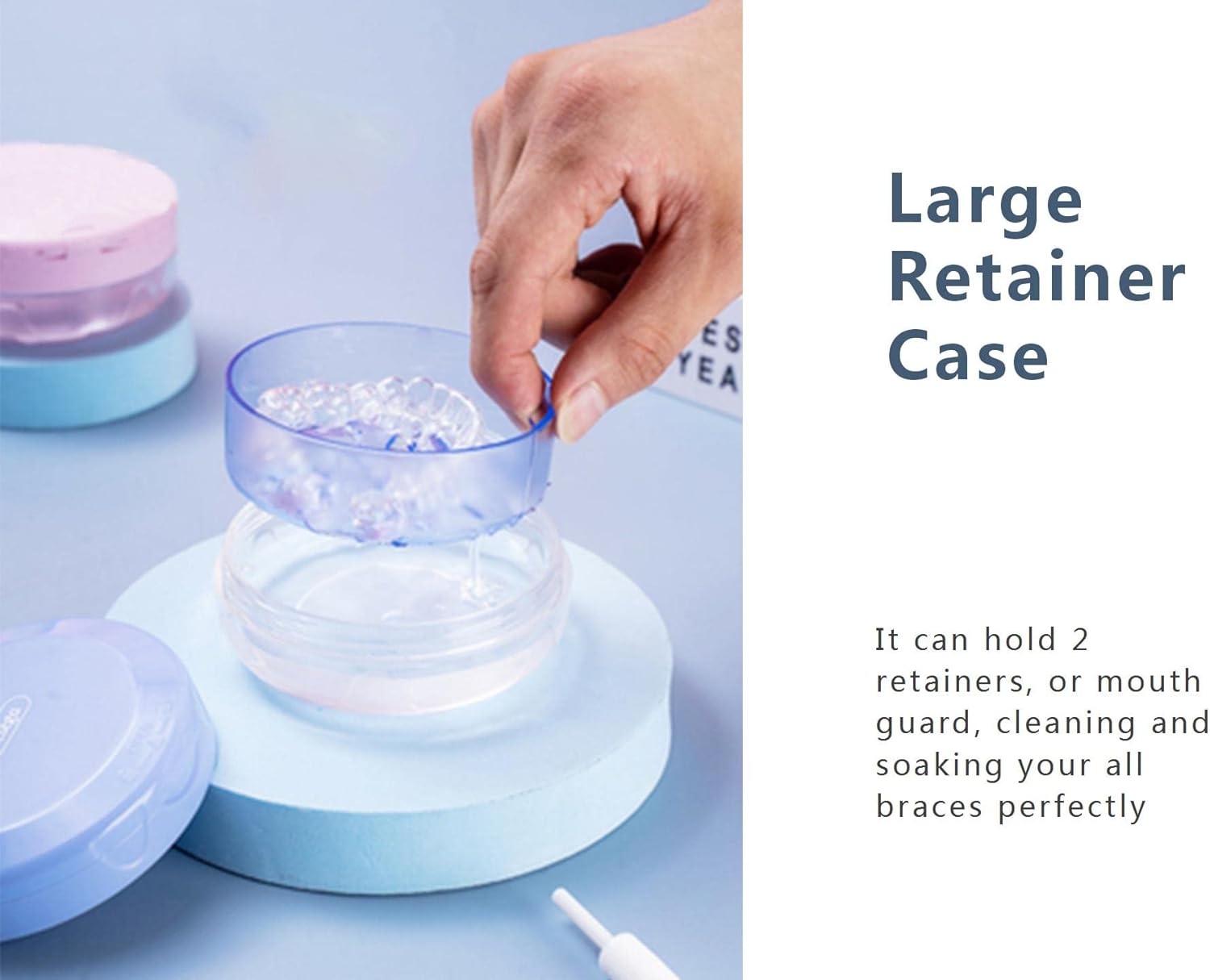 Alliph Retainer Case and Denture Bath Case Set 2 Removal 2 Chewis 1 Denture Brush : Health & Household