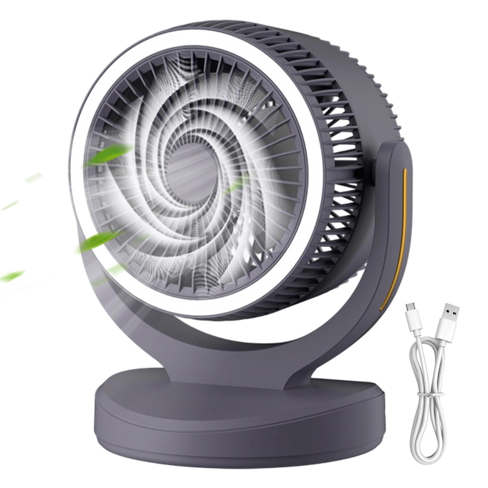 Ventilatori da tavolo per la camera da 3 Velocità Silenzioso con Luce LED | Ventilatore Personale Da Tavolo Adulti, Soggiorno, Casa, Appartamento, Ufficio, Studio, Uso Interno
