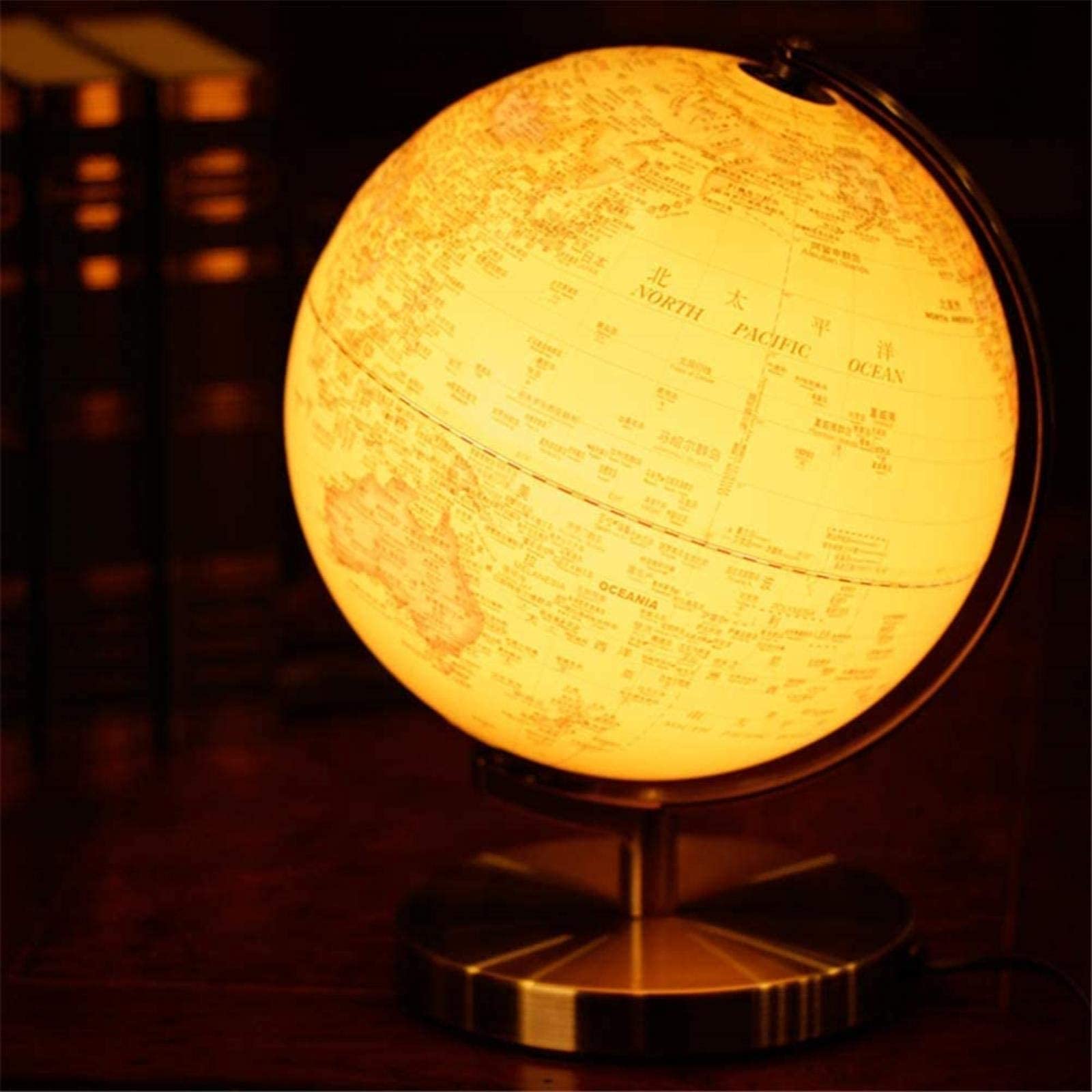 Globus świata dla dzieci, podświetlany Wbudowana dioda LED do oświetlania nocnego widoku Globe Lampa do domowego biura na biurko Ozdoby w kształcie kuli ziemskiej Globus świata