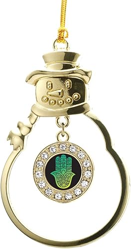 Miniatura 141 de Inspired Silver - Esquema de Virginia Occidental - Adorno de Navidad dorado - Adorno circular para árbol de Navidad con circonita cúbica