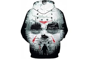 Ymosrh Men's 3D Printed Halloween Graphic Hoodie