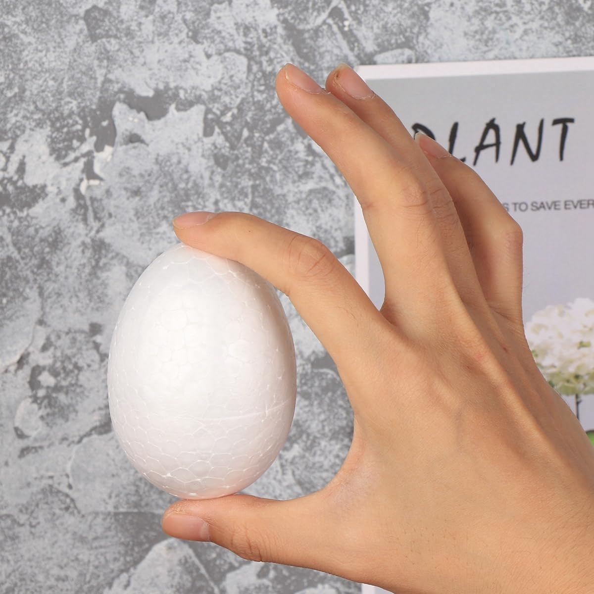BESTOYARD 8Cm White Foam Eggs for Crafts 3 Inch Egg Shape for DIY Easter Decorations Family Art Projects