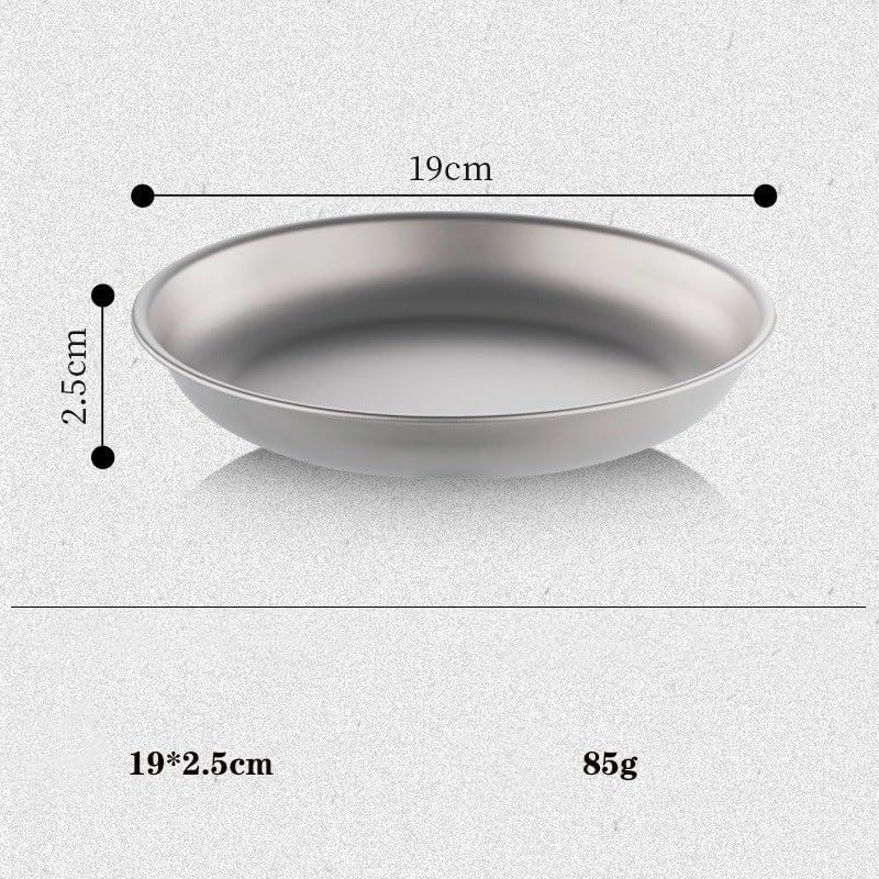 Pure Titanium Dinner Plate, Portable Tableware Suitable For Outdoor Camping, Travel Or Home Use(Large)