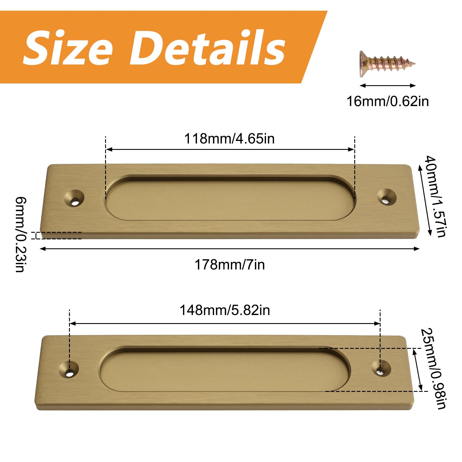 MOROBOR Rectangular Recessed Sliding Door Pulls - Image 2