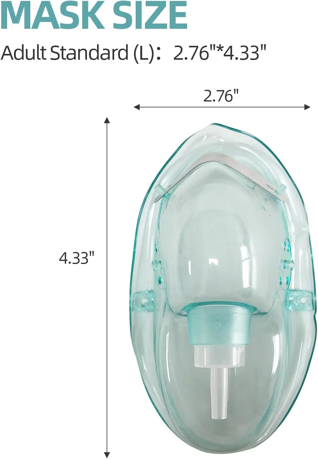 3 Pack Oxygen Mask for Face Adult with 7 Ft Tube, Oxygen Mask with Adjustable Elastic Strap,DEHP Free and Latex Free Material - Adult Standard L,Green