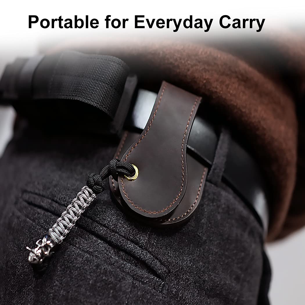 VIPERADE PJ1 Cartera EDC de Cuero para Cinturón, Monedero Pequeño para Hombre (Marrón)