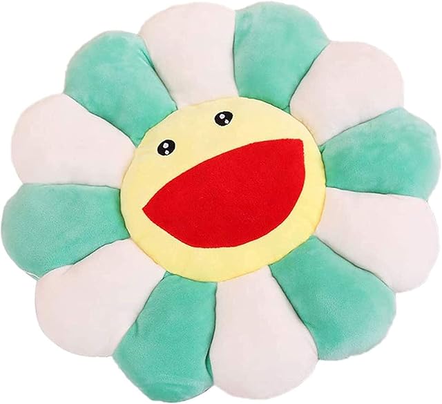 WDSF Plush Sunflower Throw Pillow, Smile Face Murakami Flower Floor Pillow, Colorful Sun Flower Plush Toy, Pet Cushion Mat Pillow, Office Home Bedroom Shop Restaurant Decor
