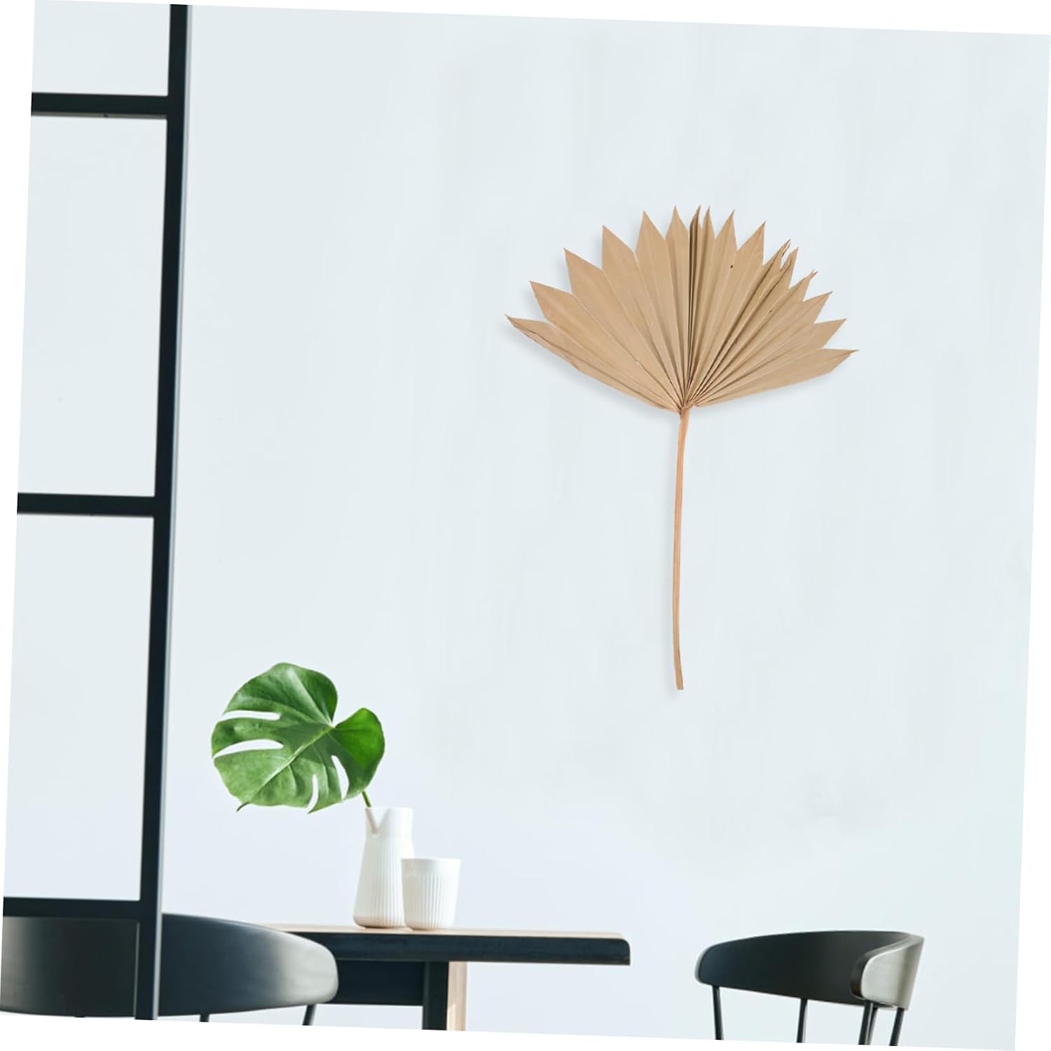 LIFKOME 4pcs Dried Palm Leaf Decor Natural Boho for Wedding Party Home Wall Art Dried Fan Ornament for Living Room and Festivals