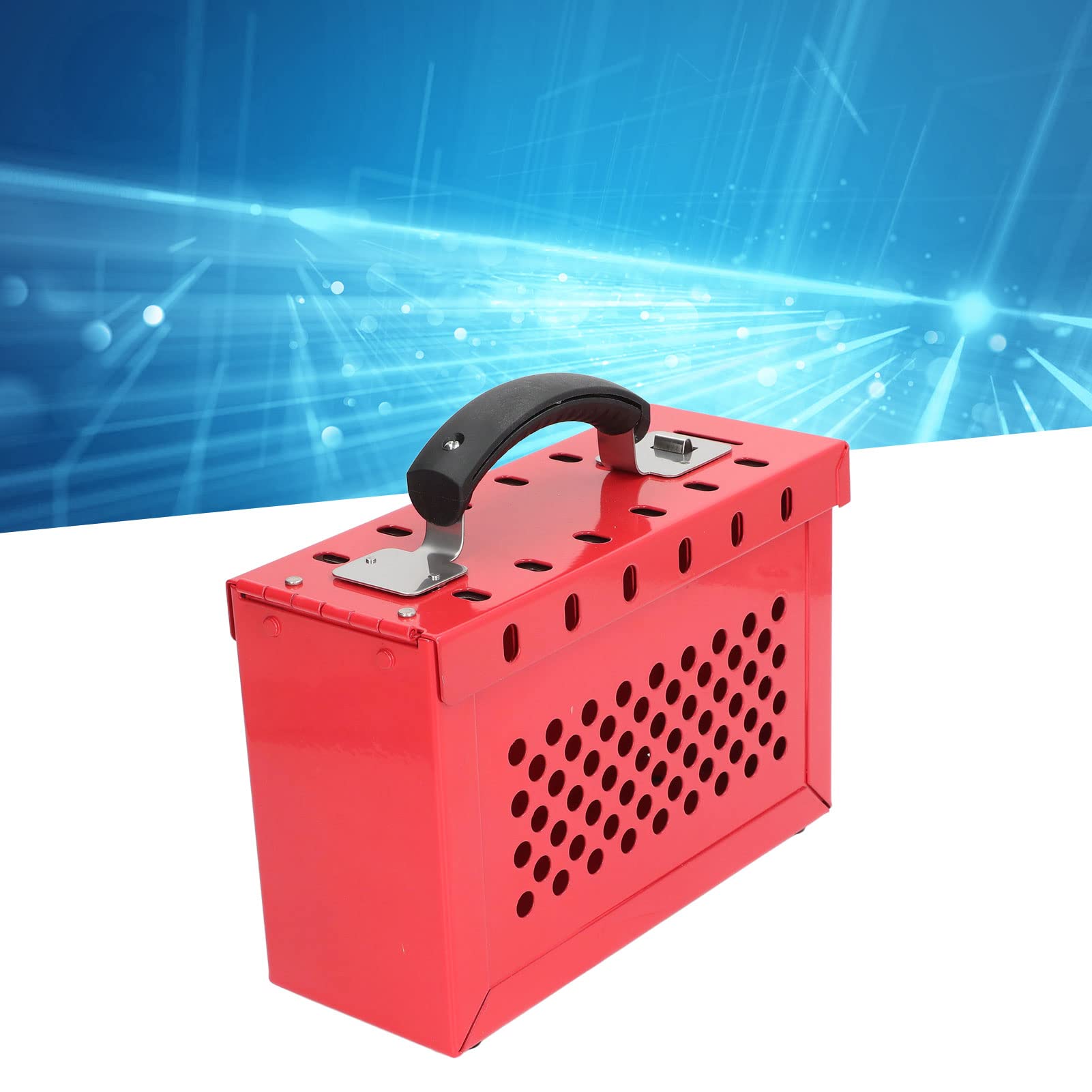 Sicherheit Vorhängeschloss Lockout Tagout Station, 12 Schlösser Management Box Loto Box Stahlplatte Rot
