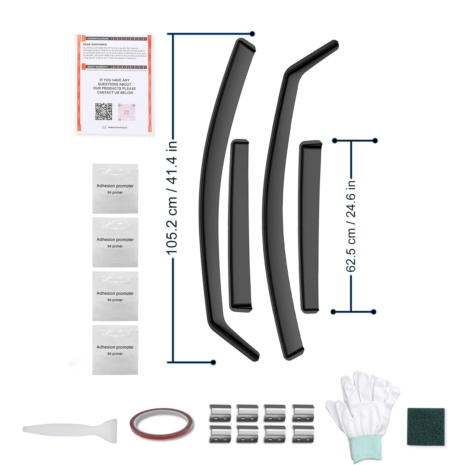 GEARMONSTER Deflectores de aire negros compatibles con Volkswagen Golf VII, Golf VIII, 5 puertas y Variant 2012-2023, parabrisas, deflectores para ventana de auto, 4 piezas