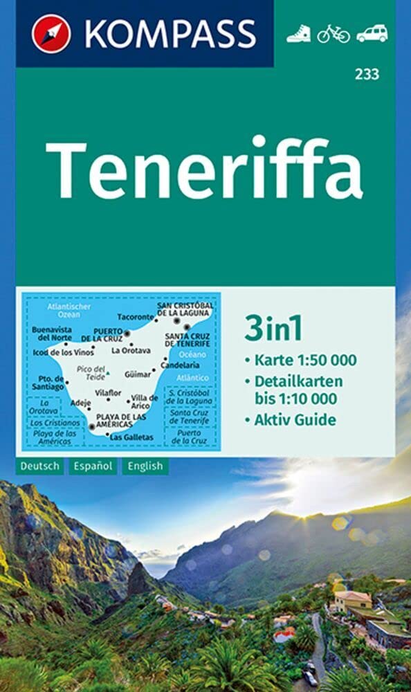 TENERIFE K233 1:50,000: 3-in-1 hiking map with activity guide and detailed maps. Cycling. Driving map.: 233