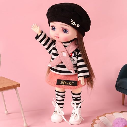 UCanaan Bjd Dolls 18 SD Dolls 18 Ball Jointed Doll DIY Fashion Dolls con trajes completos, 3 pares de manos, 3 ojos intercambiables, soporte y caja