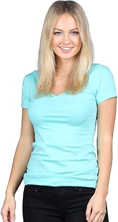 Amazon.com: Zenana Outfitters Extra Largo V-Cuello, Camiseta, S, Mint ...
