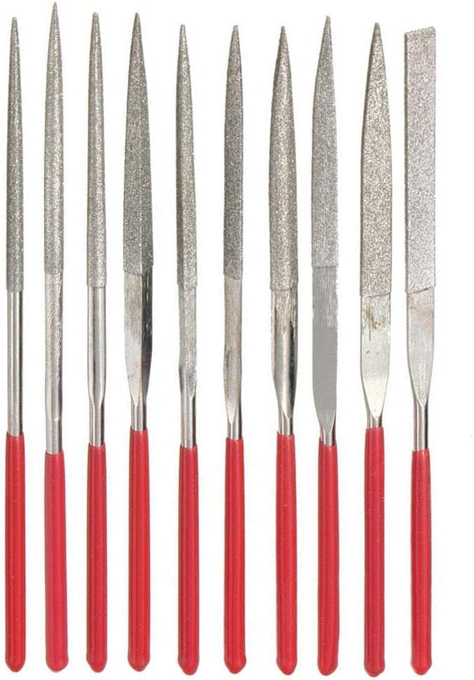 Yakamoz Diamond Needle File Set,10Pcs Multi Shape Polishing Tools 2x100mm