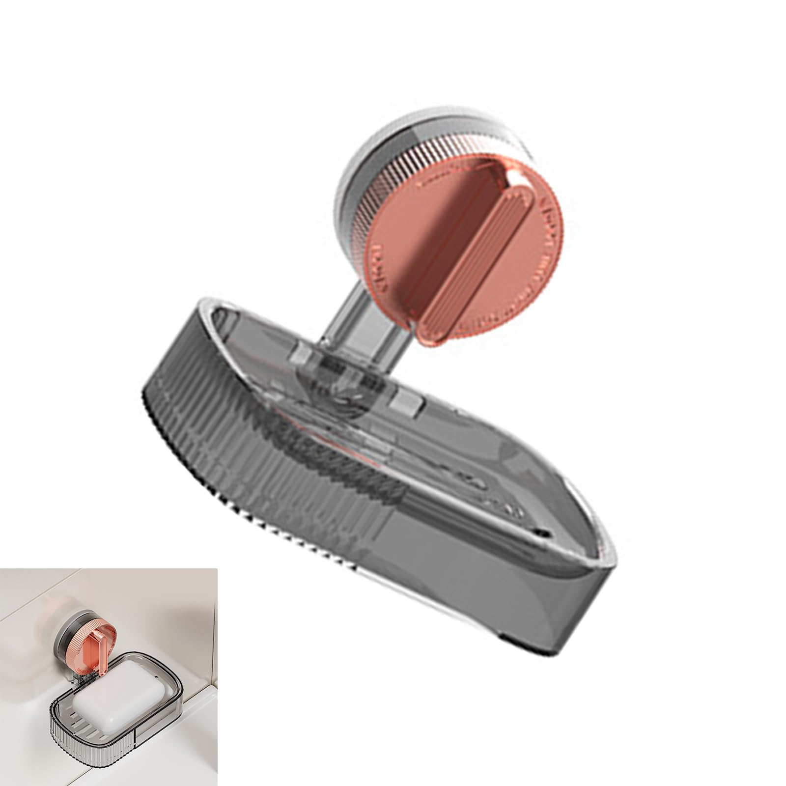 Portasapone A Ventosa Per Parete, Design Salvaspazio, In ABS Con Fori Di Drenaggio, Facile Da Installare, Per Bagno E Cucina - 2