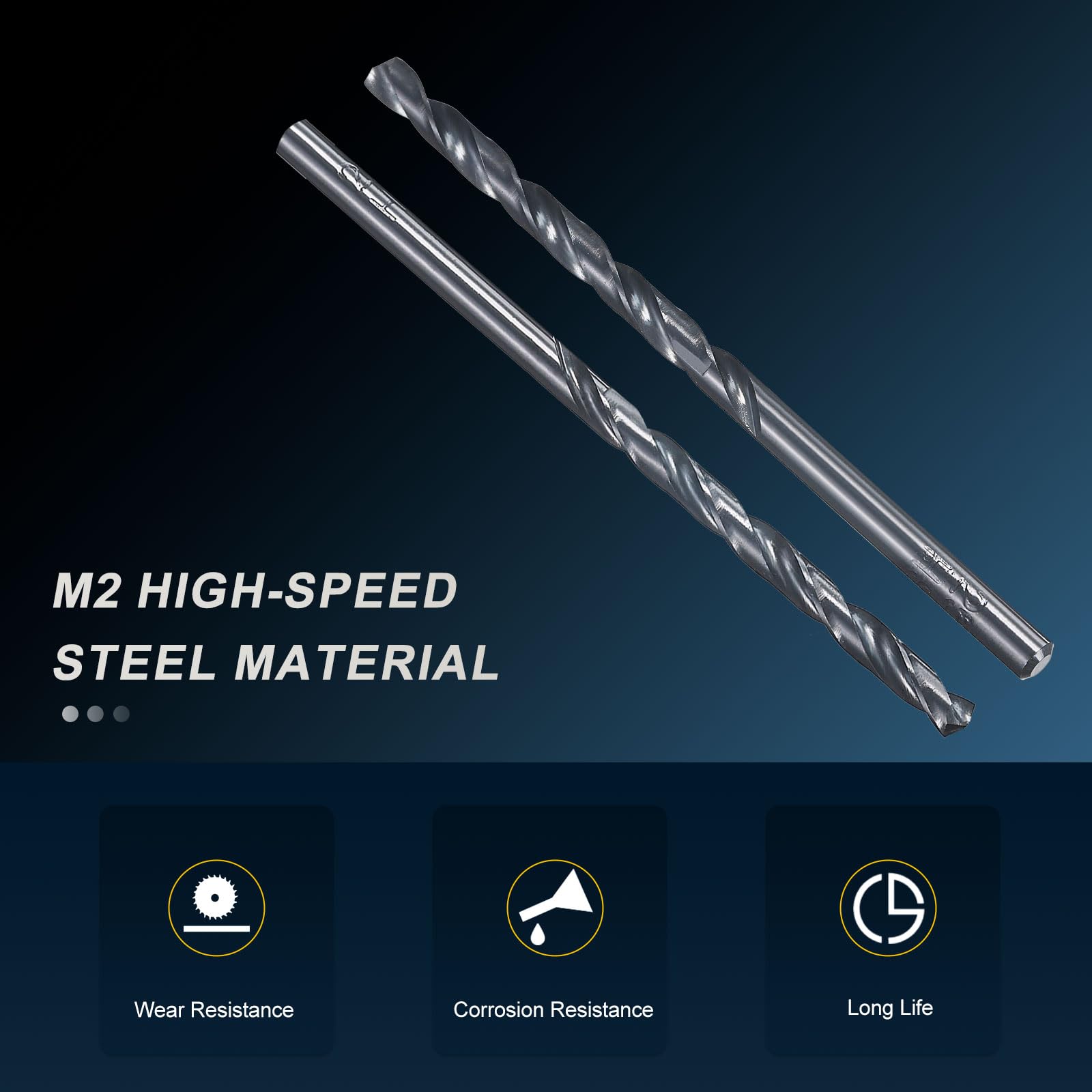 PATIKIL 3.8mm Drill Bit #25, Jobber Straight Shank M2 High-Speed Steel 135° Nitriding Black for Stainless Steel Hard Metal - 12 Pack - Image 3