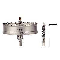 Vista 92 de 1-1/8" (29mm) Sierra perforadora con punta de carburo de tungsteno con 2 piezas de brocas piloto chapadas en titanio para metal duro, acero