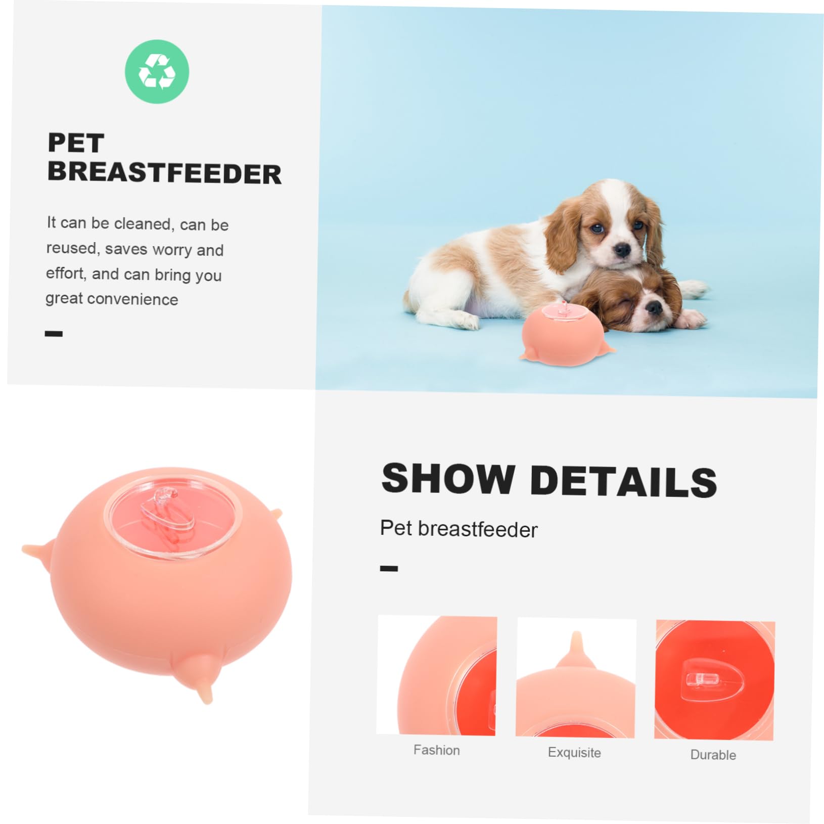 HEMOTON Biberon di Piccoli Animali Domestici per L'addestramento in Silicone Rosa Resistente ad Alte Temperature, Facile da Conservare per Cuccioli e Gattini