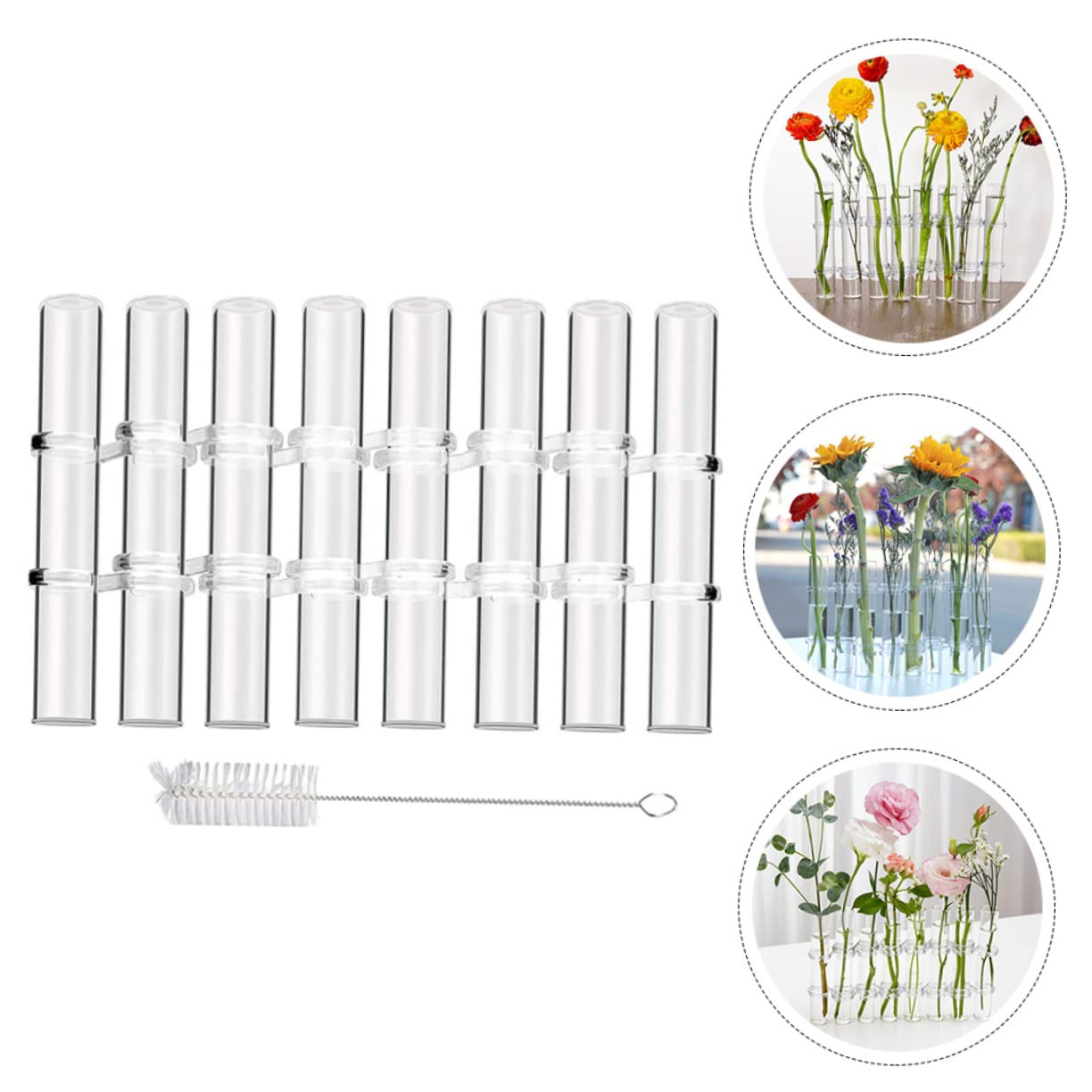 Vase à Fleurs en Verre Tube à Essai, 1 Set, pour Plantes Hydroponiques