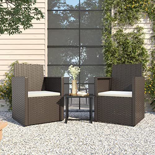 ShGaxin Set sofás de Exterior 3 pzas con Cojines ratán sintético Negro, Conjunto Jardin Exterior, Muebles Jardin Exterior, Muebles Terraza, Sofá Jardin Exterior - 319190