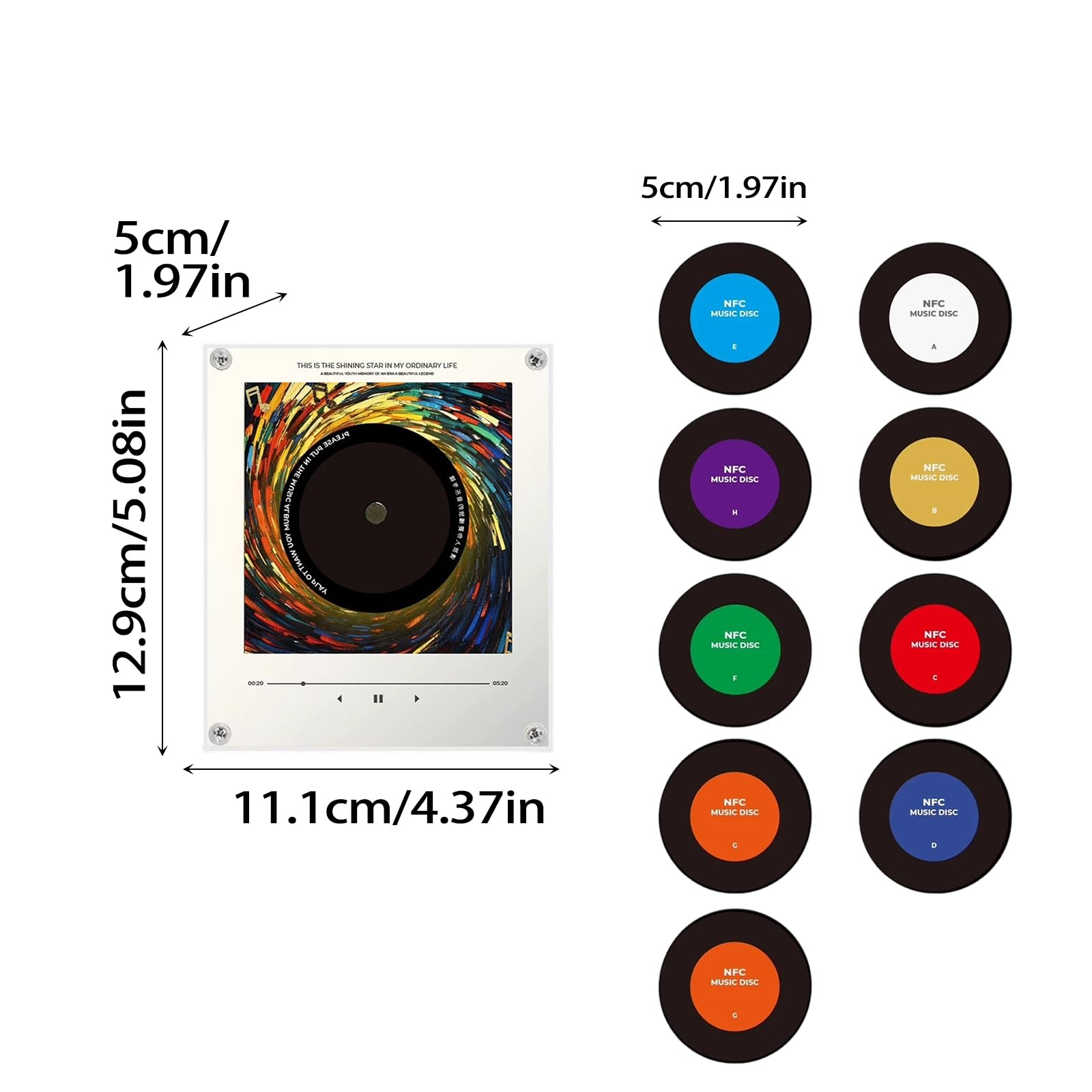 Personalisierter Kühlschrankmagnet mit Vinyl-Player für Weihnachten