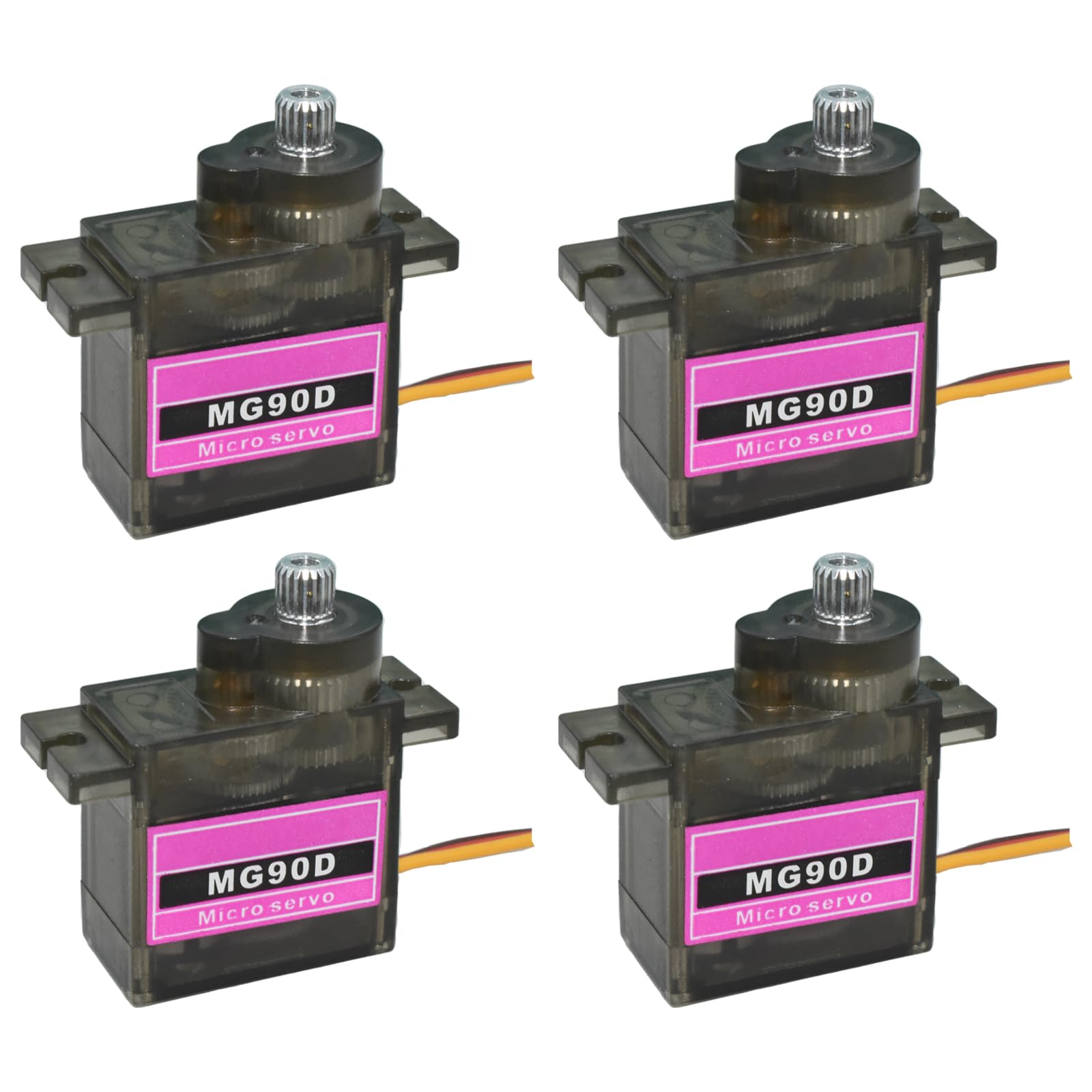 Confezione da 4 mini servomotori MG90D Full Metal Gear Digital Micro RC Servo Aggiornato SG90 per Arduino RC Smart Car Robot Arm 450 Aircraft Boat Progetti fai da te 180 gradi PWM500-2500