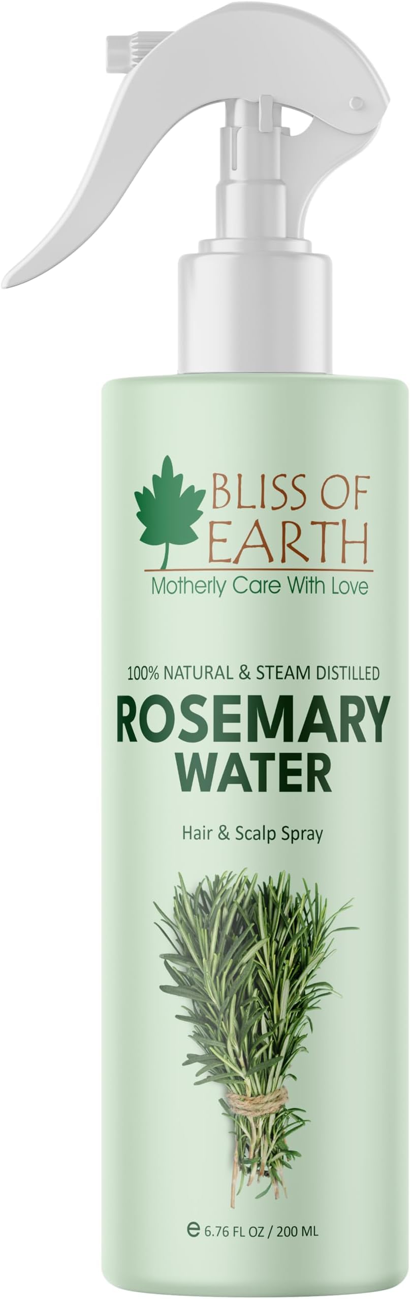 Bliss of Earth Rosemary Water Spray 200ml – Hair Growth & Scalp Treatment, Natural Rosemary Hydrosol, Anti Hair Fall, Strengthening & Thickening, Dandruff Control, & Frizz Repair Mist for Men & Women