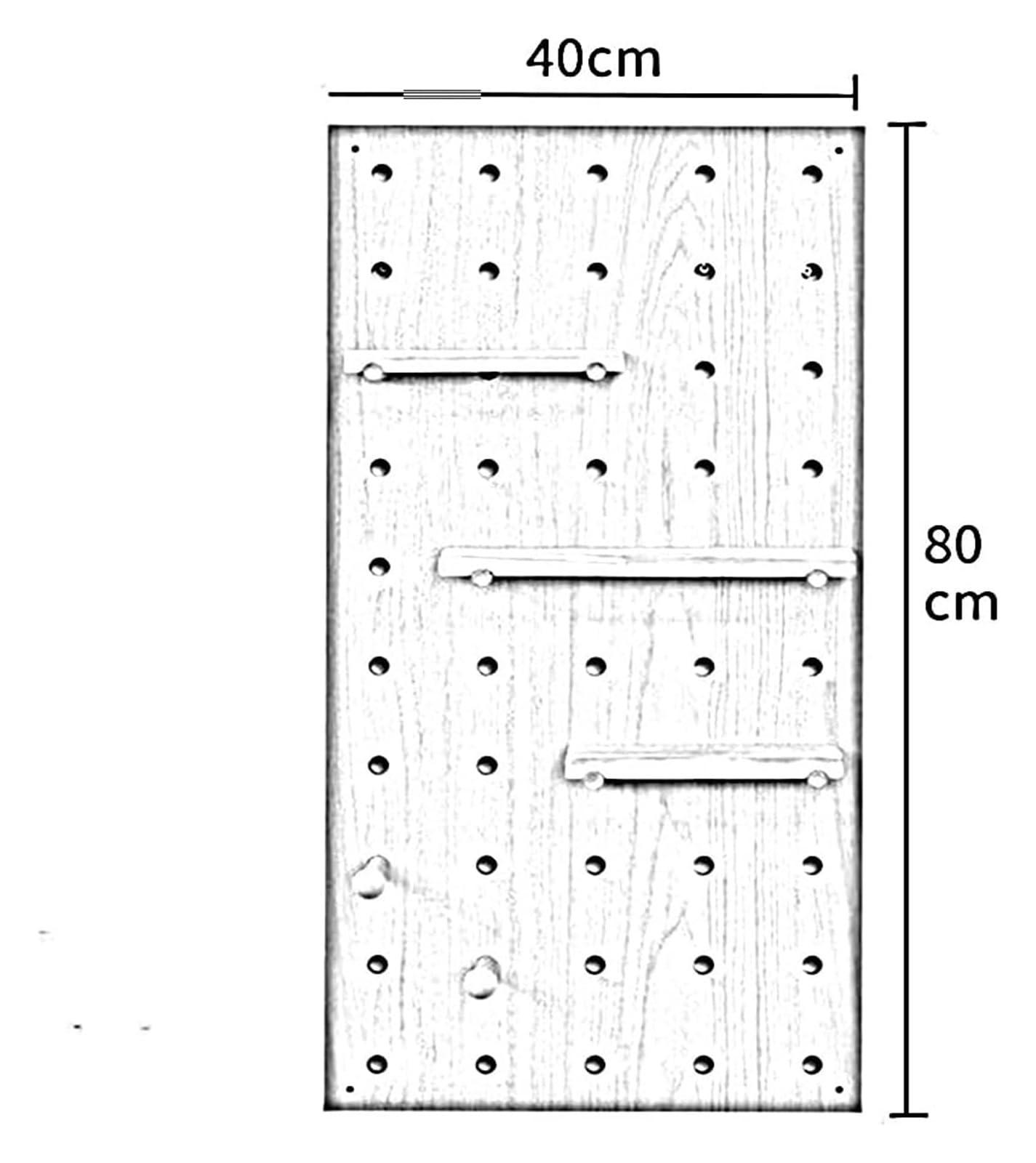 Muro Panel Perforado Para Herramientas Kit Combinado De Tablero Perforado, Tablero Perforado De Almacenamiento De Exhibición Montado En La Pared Con Accesorios, Panel Colgante De Pared De Madera Maciz