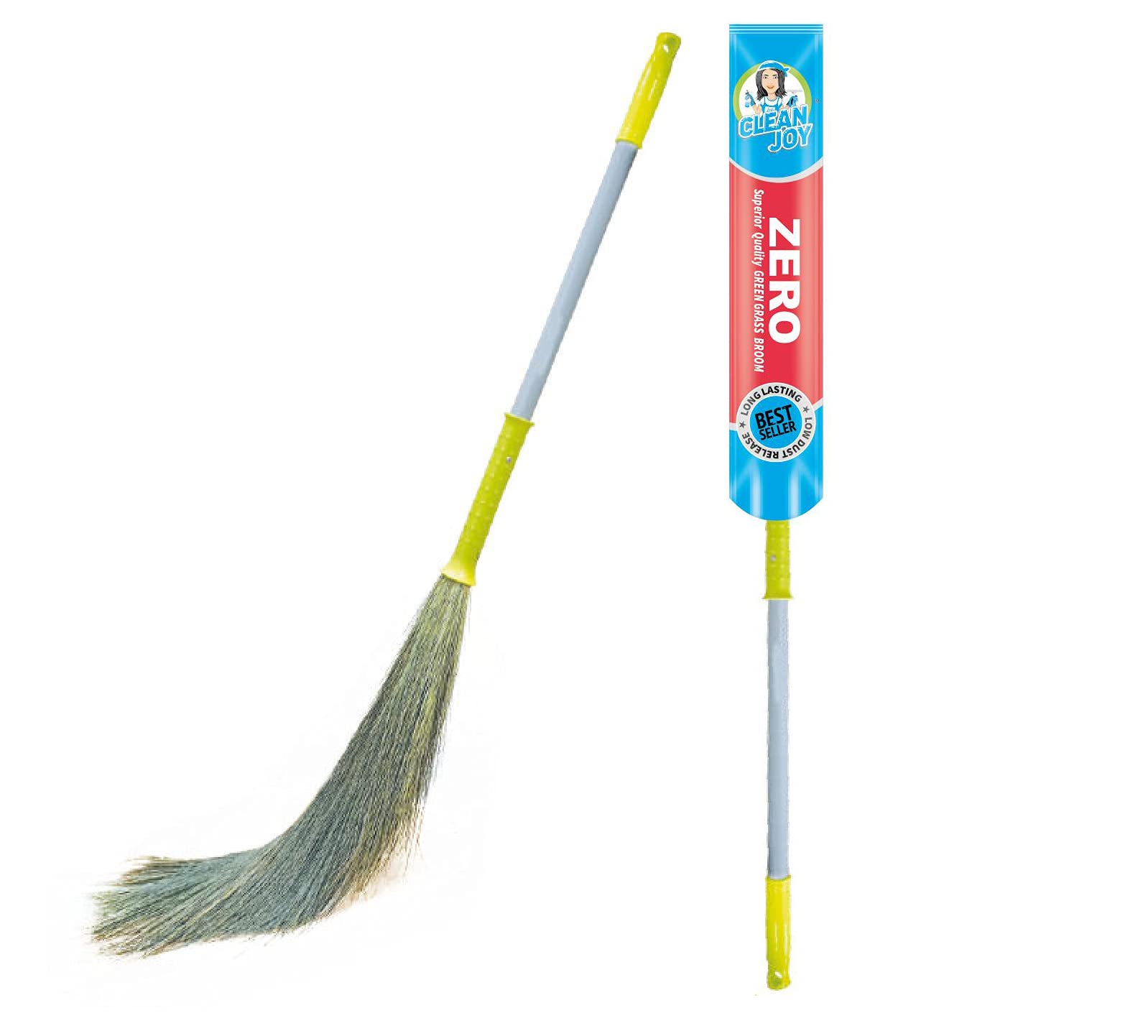 CleanJoy Extra Long Grass Broom - Dust & Dirt Free -3