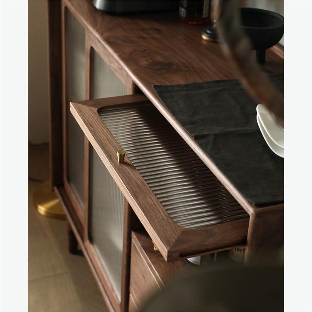 Sideboard Buffet Cabinet Solid Wood Restaurant Tableware Storage Cabinet Modern Buffet Cabinet Living Room Decorative Cabinet Home Tableware Cabinet Kitchen Storage Cabinets(S:120 * 40 * 90cm)