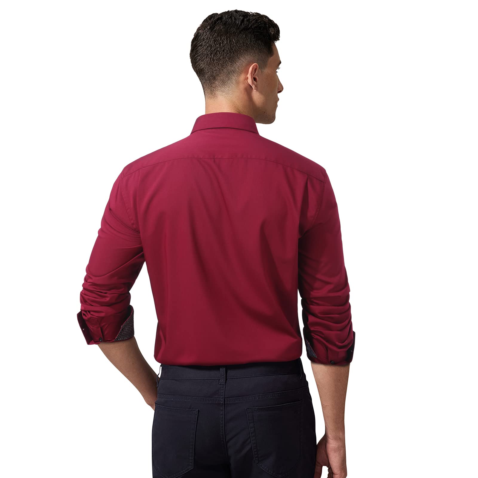 Enlision Camisa Hombre de Vestir Manga Larga Camisas Formales Boda Elegantes Camisa Casual Regular Fit con Bolsillo
