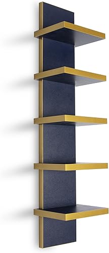 Miniatura 10 de Homaterial Estante de pared de 5 niveles, estantes montados en la pared para sala de estar, dormitorio, estantes flotantes organizadores de