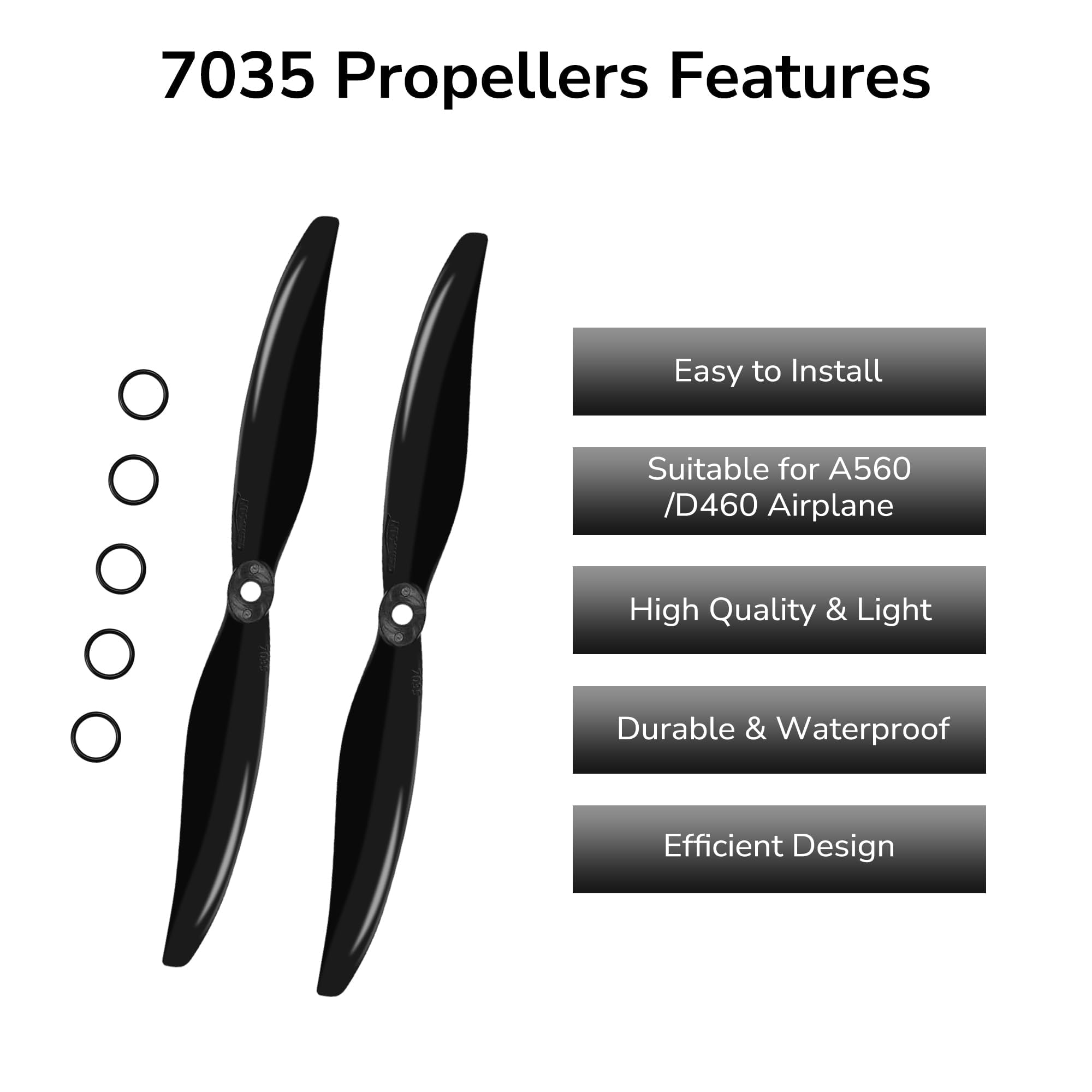 Radiolink A560/D460 Original 2 Piece Propeller GEMFAN 7035 CCW Wing Props Replacement Accessories for RC Drone Airplane - Image 3