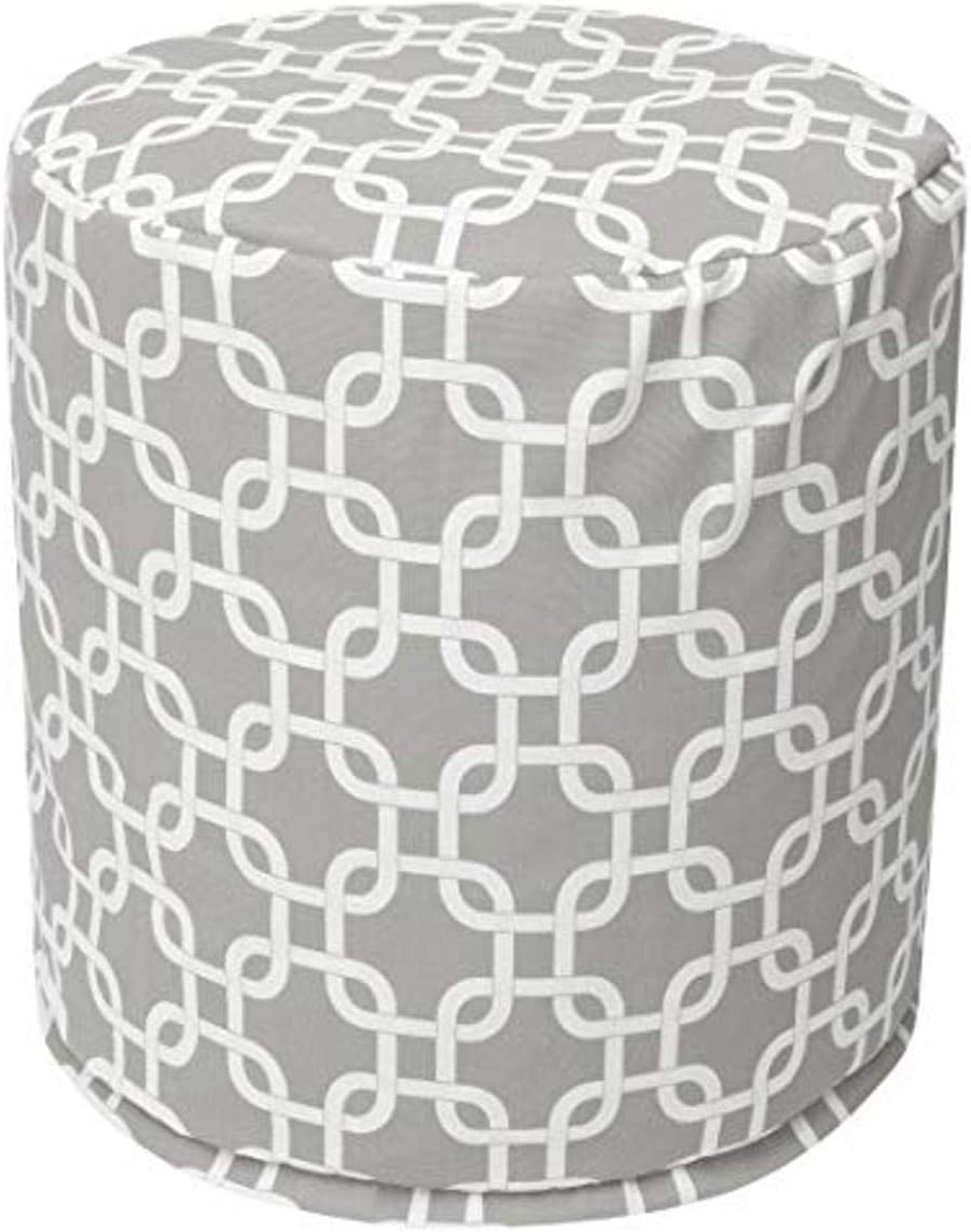 Majestic Home Goods グレーリンク インドア/アウトドア ビーンバッグ オットマンプーフ 長さ16インチ x 幅1