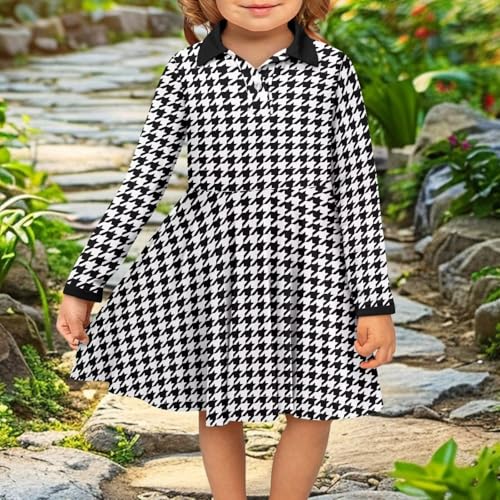 Girls' Casual Dresses Stretchy a Line Twirly Party Dress Long Sleeve XS-3XL4