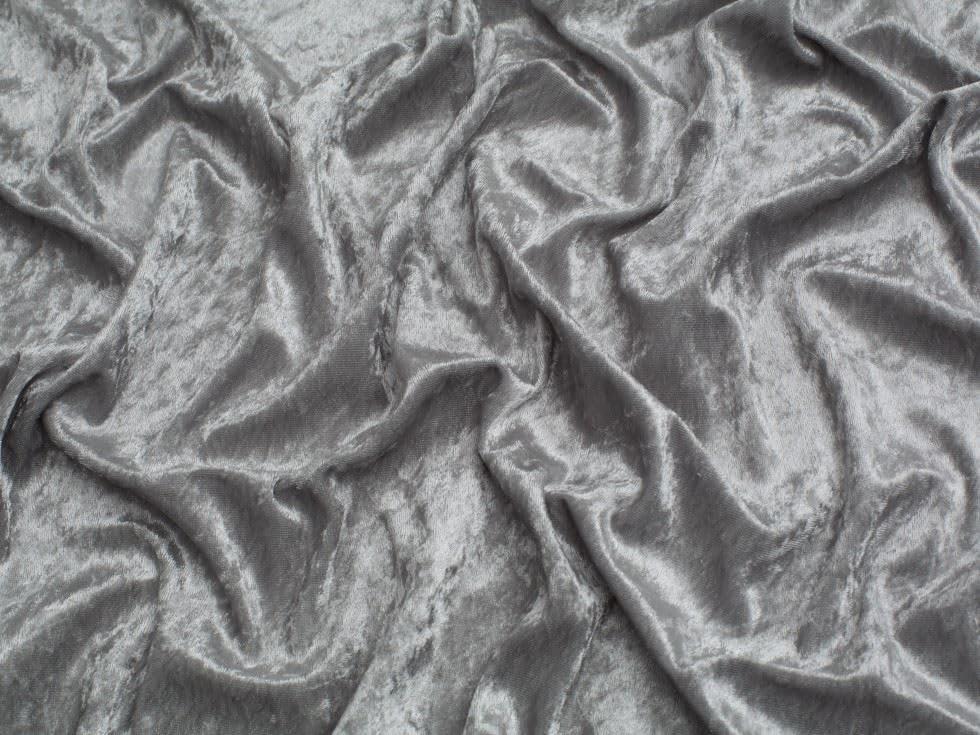 Minerva Core Range Crush Velvet - Tela de punto elástico, color gris plateado, por metro