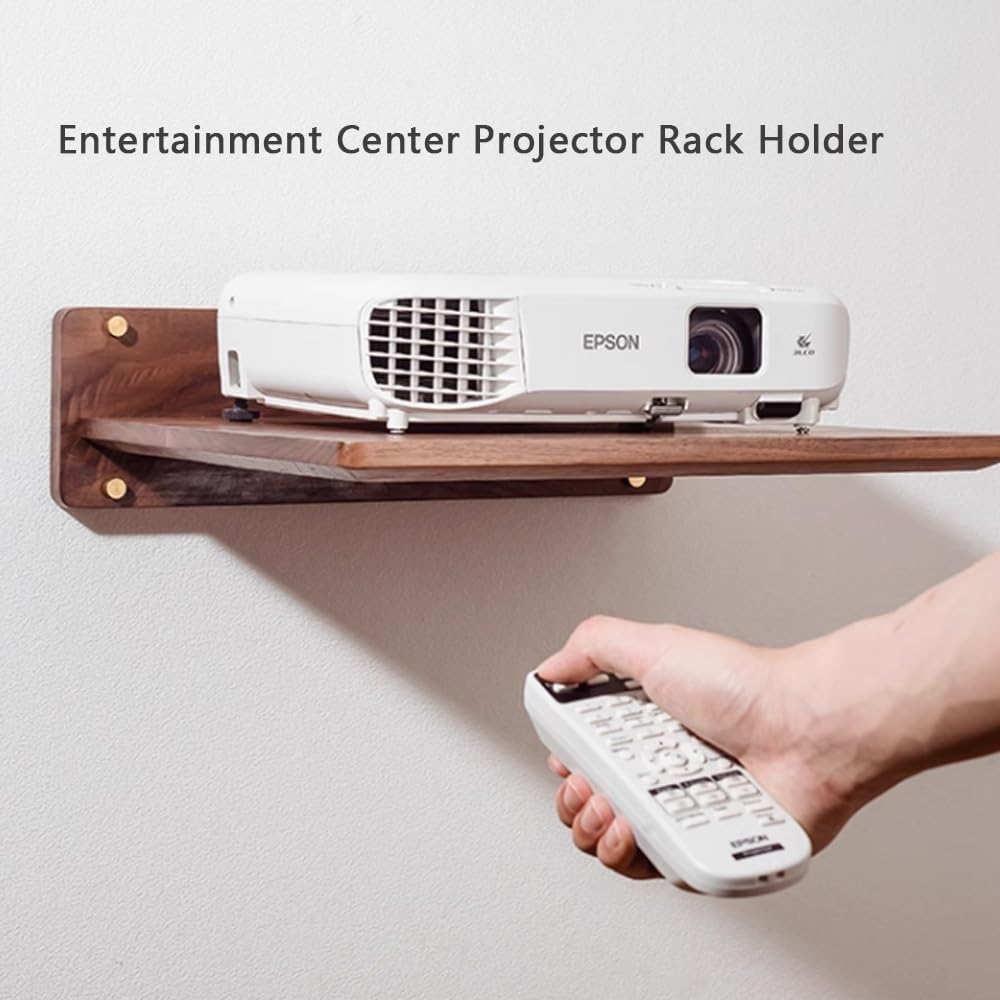 Estante Flotante de Madera para proyector, para Montaje en Pared, para DVD, decodificador de Cable, Consolas de Juegos, Router, Altavoces y decoración (Haya, 31 x 32 x 12 cm)