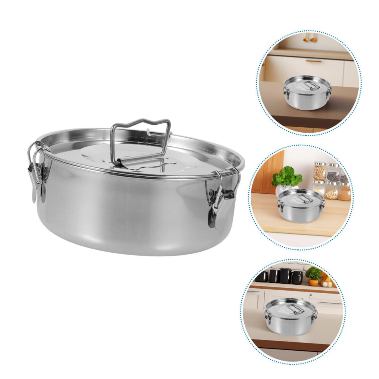 TOYANDONA Molde para Hacer Flanes de Acero Inoxidable con Tapa, Accesorio para Ollas a Presión, Diseño de Bloqueo Fácil de Limpiar para Hornear y Cocinar Flan