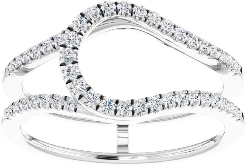PVN Jewels Round Cut Simulated Diamond 925 Sterling Silver Wedding Ring Guard Enhancer for Women