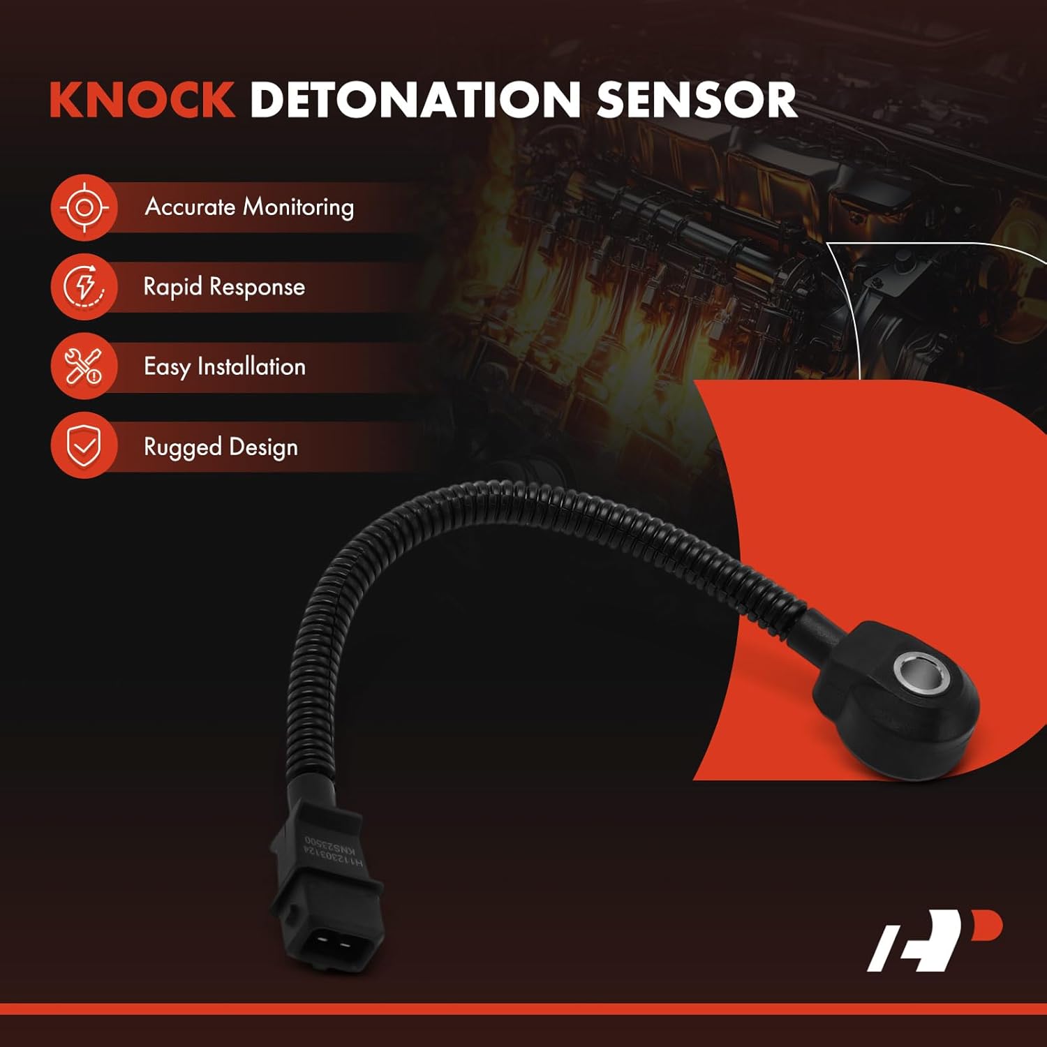 A-Premium Knock Detonation Sensor Compatible with Hyundai Elantra 2003-2006 Tiburon 2003-2008 Tucson & Kia Spectra Spectra5 L4 2.0L Petrol, Replace# 3925023500