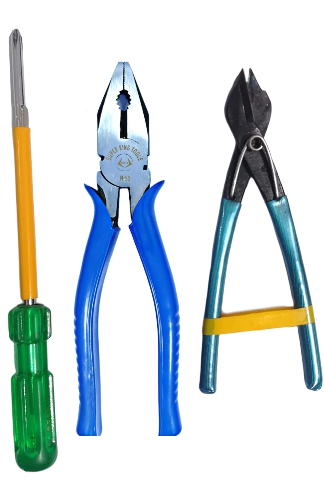 super king tools 8"inch Heavy Duty Grip Combination Hand Tools Pliers with Wire Cutter katiya and 2in1 Screwdriver (B0B39C79N9) Amazon Price History, Amazon Price Tracker
