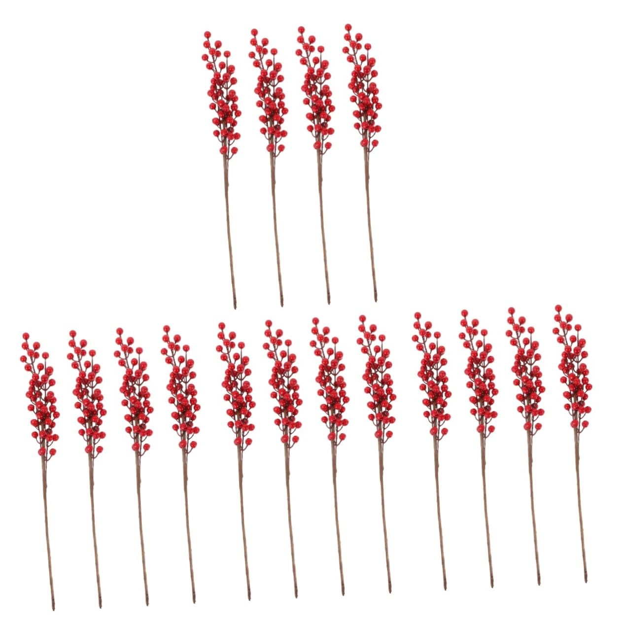 Zerodeko 16 Piezas Frutos Rojos navideños ramitas navideñas Natal decoração Picos de Pino Artificial de Navidad púas de de Acebo Falsas Rama de de imitación Adorno de paisajismo
