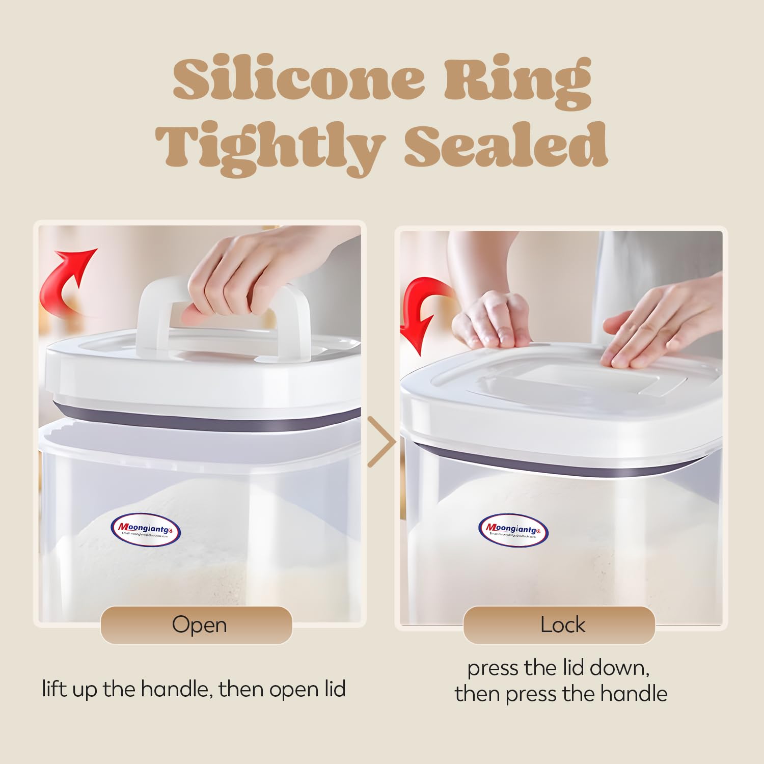 Moongiantgo Rice Food Storage Container 2 Pack Food Storage