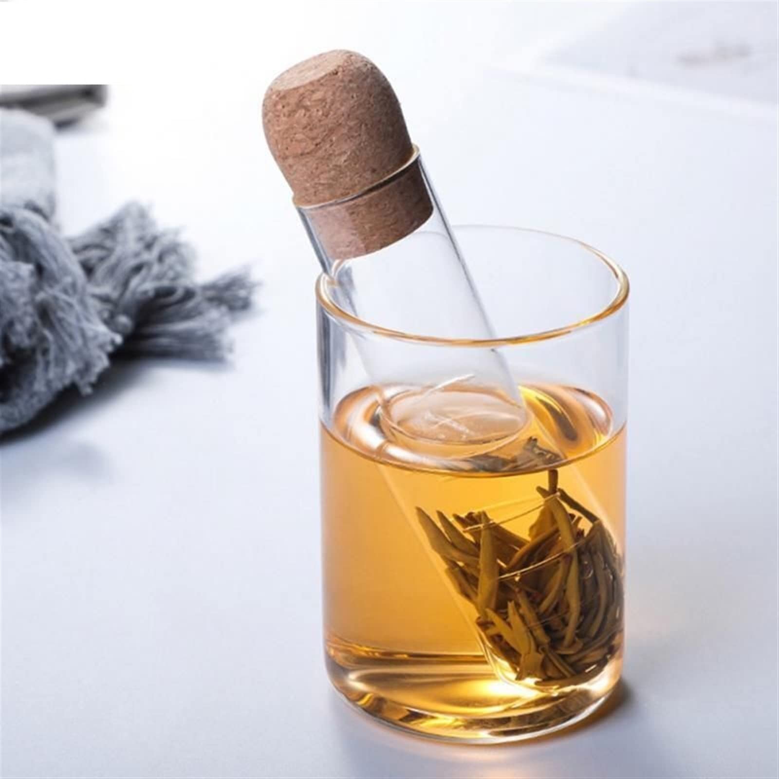 Colador de té de vidrio, tubo infusor de té, resistente al calor, diseño de vidrio, herramientas de colador de té, accesorios para taza, taza de café, filtro elegante, máquina de té