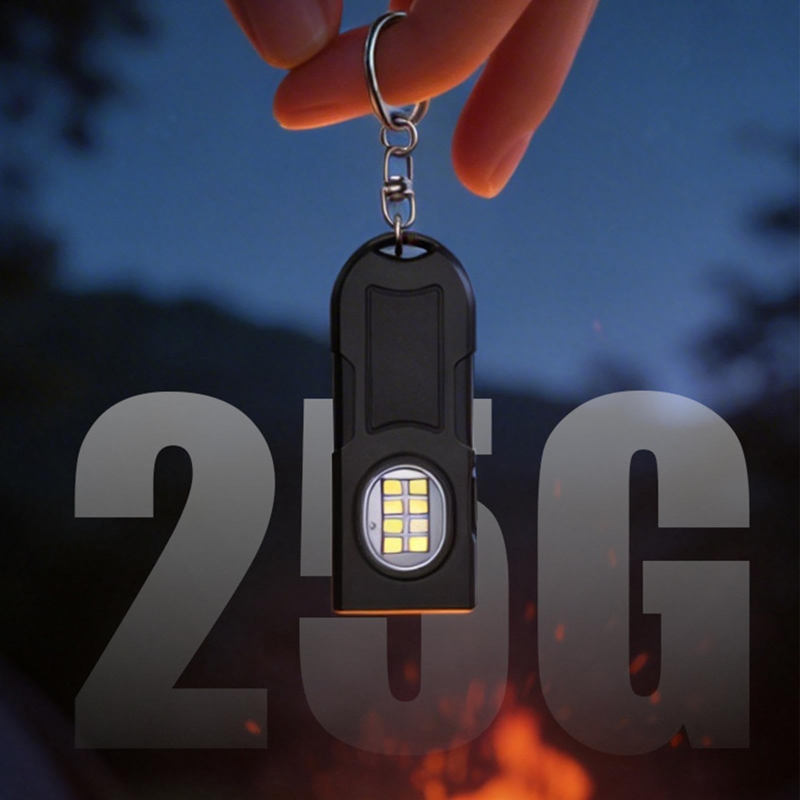 Torcia portachiavi impermeabile, portatile, con 5 modalità di illuminazione, torcia magnetica ricaricabile per campeggio, viaggi, esterni, casa, garage
