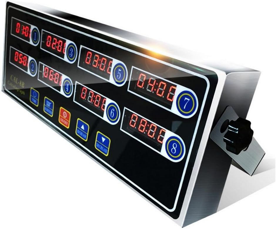 BT LED Digital Kitchen Countdown Timer with 8 Channels Cooks Reminder for Fryers Restaurant